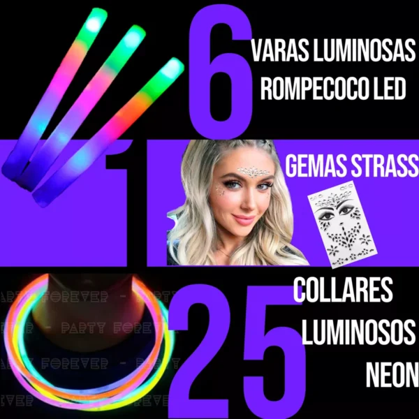 Combo Cotillon Luminoso 100 Personas Premium 360 Art - Imagen 3