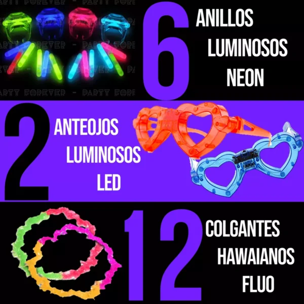 Combo Cotillon Luminoso 100 Personas Premium 360 Art - Imagen 6