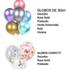 Combo Globos Cortina Feliz Cumpleaños - Imagen 3