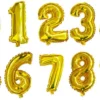Globos Metalizados Numeros 16'' Dorado Plateado Fiesta Deco - Imagen 2
