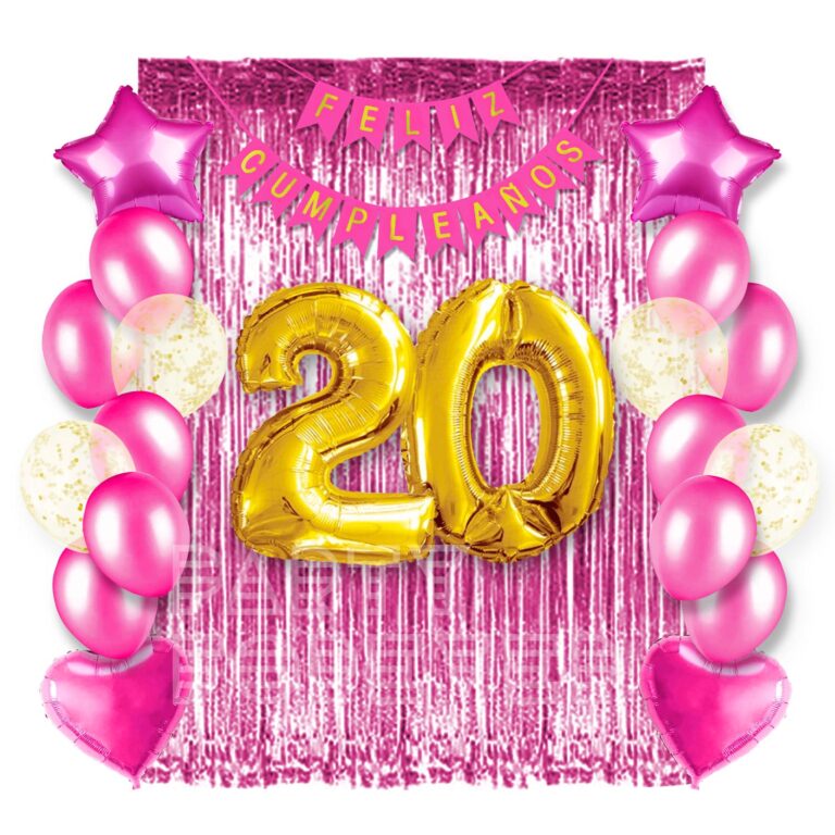 combo globos fucsia barbie