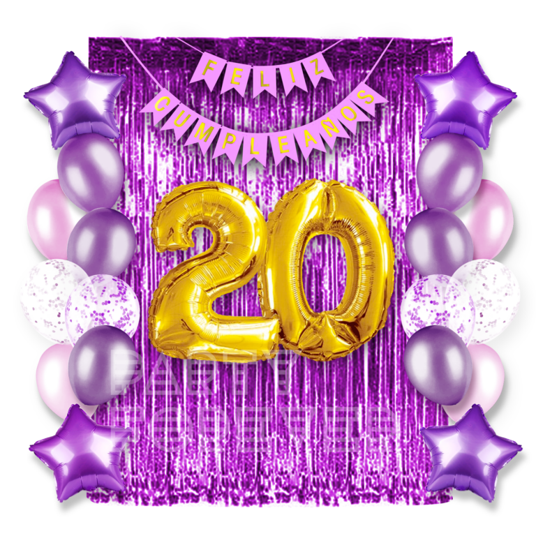 combo globos violeta y lila