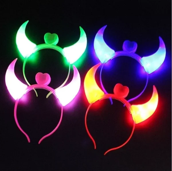 Combo 20 Vinchas Luminosas Surtidas Led Fluo Neon Cotillon - Imagen 2