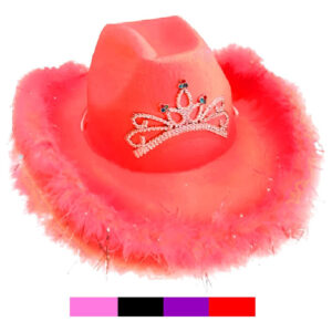 cowboy/plumas/corona/rojo