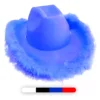Sombrero-cowboy-liso-borde-plumas-azul