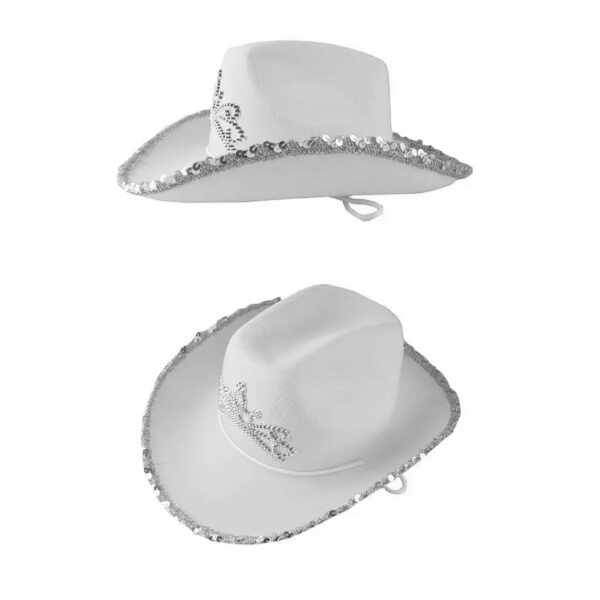 Sombrero Cowboy Texas con Corona y Borde de Lentejuelas - Imagen 4