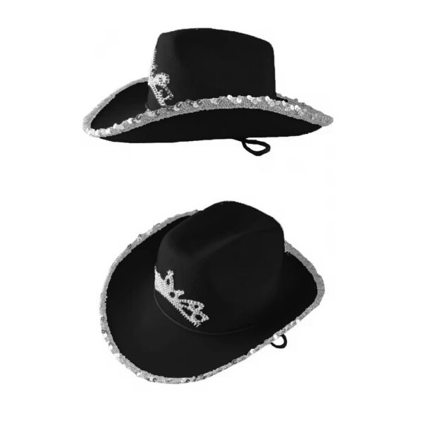 Sombrero Cowboy Texas con Corona y Borde de Lentejuelas - Imagen 5
