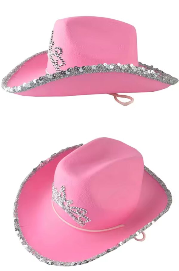Sombrero Cowboy Texas con Corona y Borde de Lentejuelas - Imagen 6